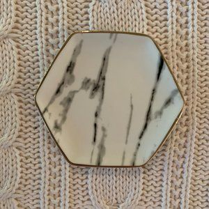 Faux Marble Ceramic Hexagon Jewelry Dish